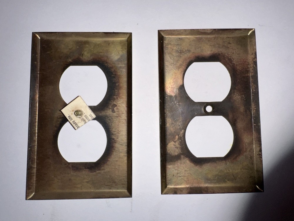 Two Vintage Electrical Plug Plate Cover