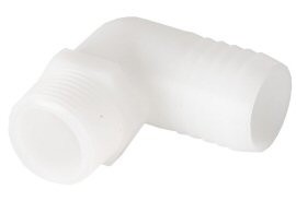 DCI 1/2" MPT x 5/8" Barb Elbow Adapter, Plastic