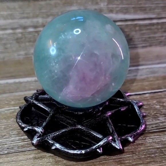Black blue Silver crystal sphere stand
