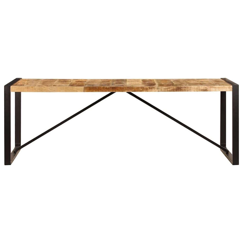 Colorful Solid Wood Dining Table with Steel Frame, Various Sizes vidaXL