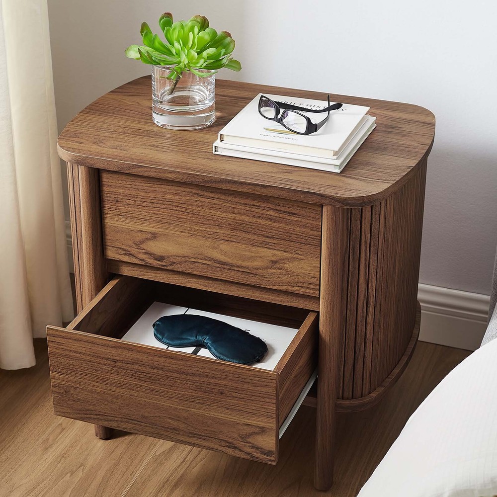 Modway Cadence 2-Drawer Nightstand in Walnut