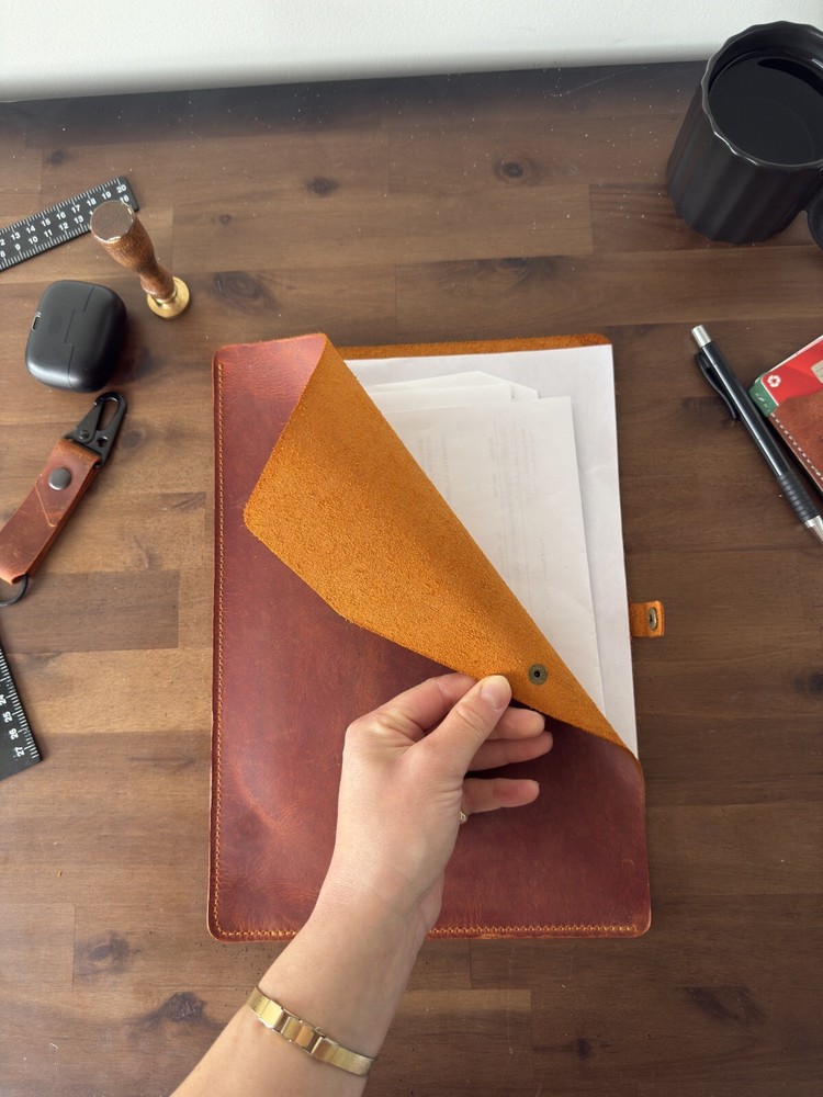 Handmade Leather Document Holder – Personalized Folder