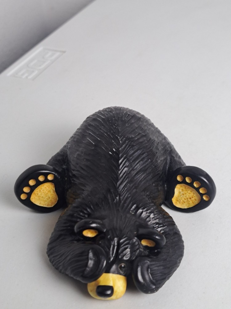 BearFoots Big Sky Carvers Jeff Fleming 'RUBY' Lying Down Resin Bear Figurine