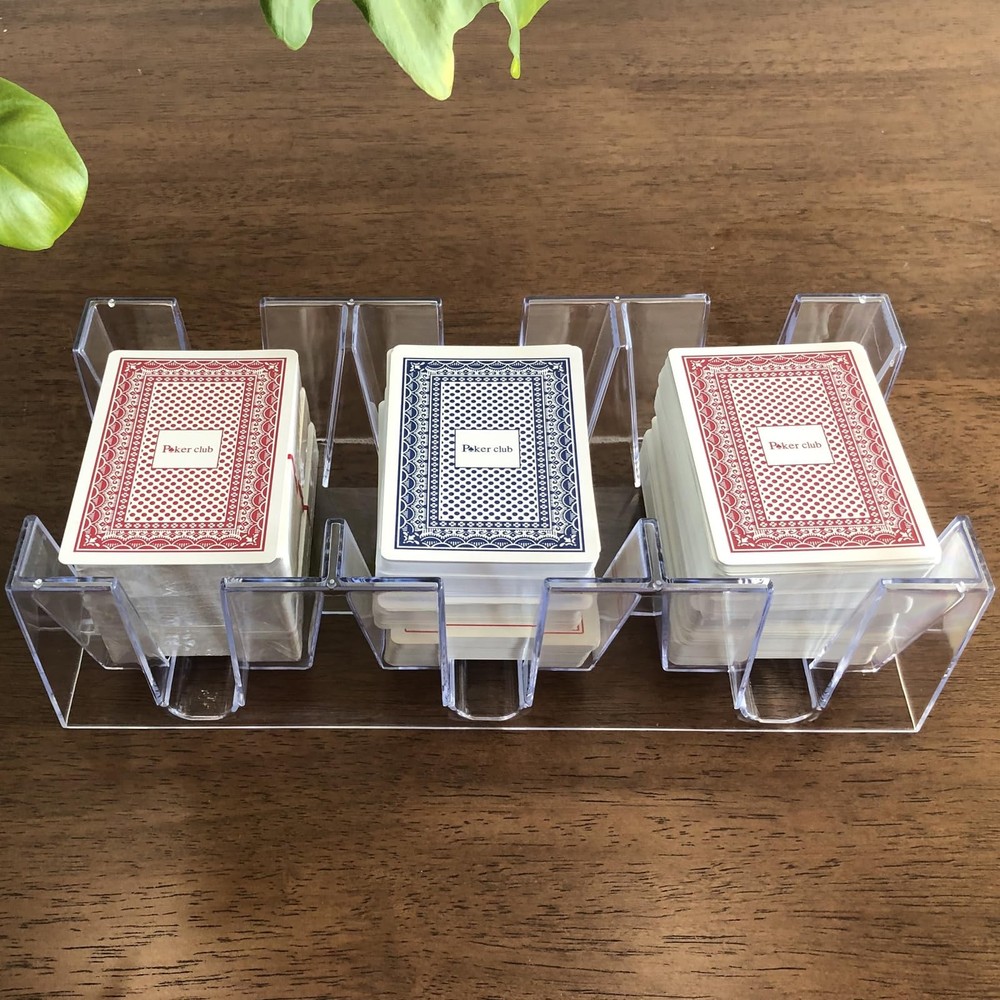 9 Deck Clear Canasta Playing Card Tray