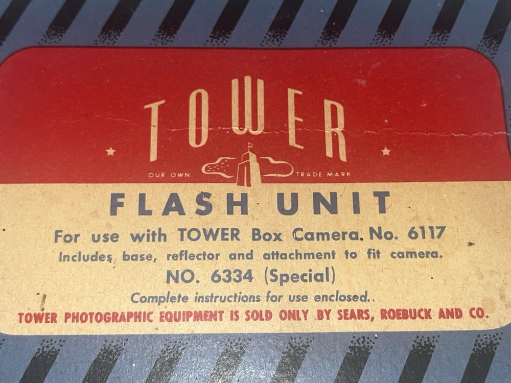 Vintage Tower Film Camera + Extra Flash & Manual UNTESTED