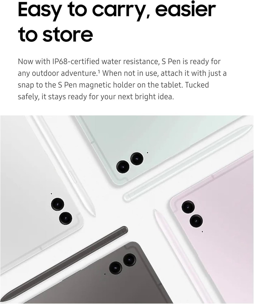 Galaxy Tab S9 FE S Pen Replacement for Samsung Tablet Plus Gray