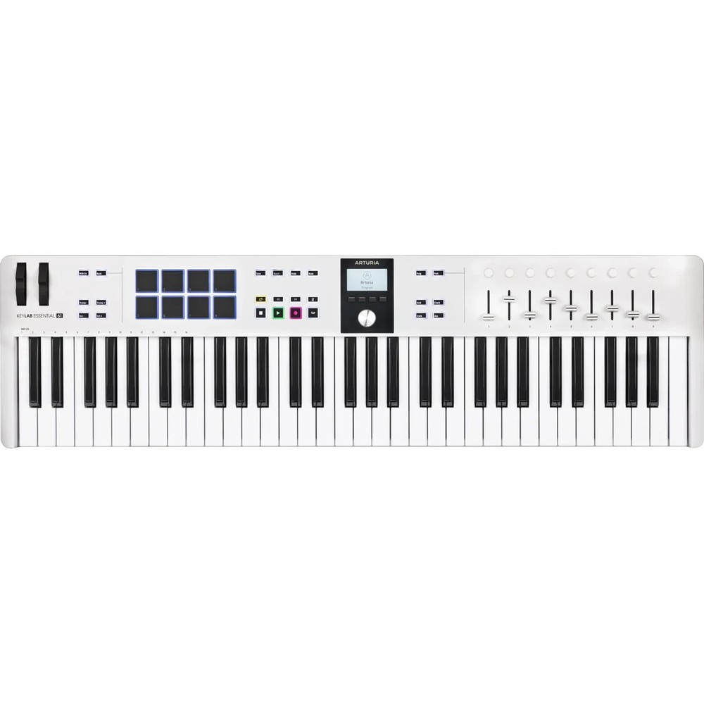 Arturia KeyLab Essential 61 mk3 61-Note MIDI Keyboard Controller, White