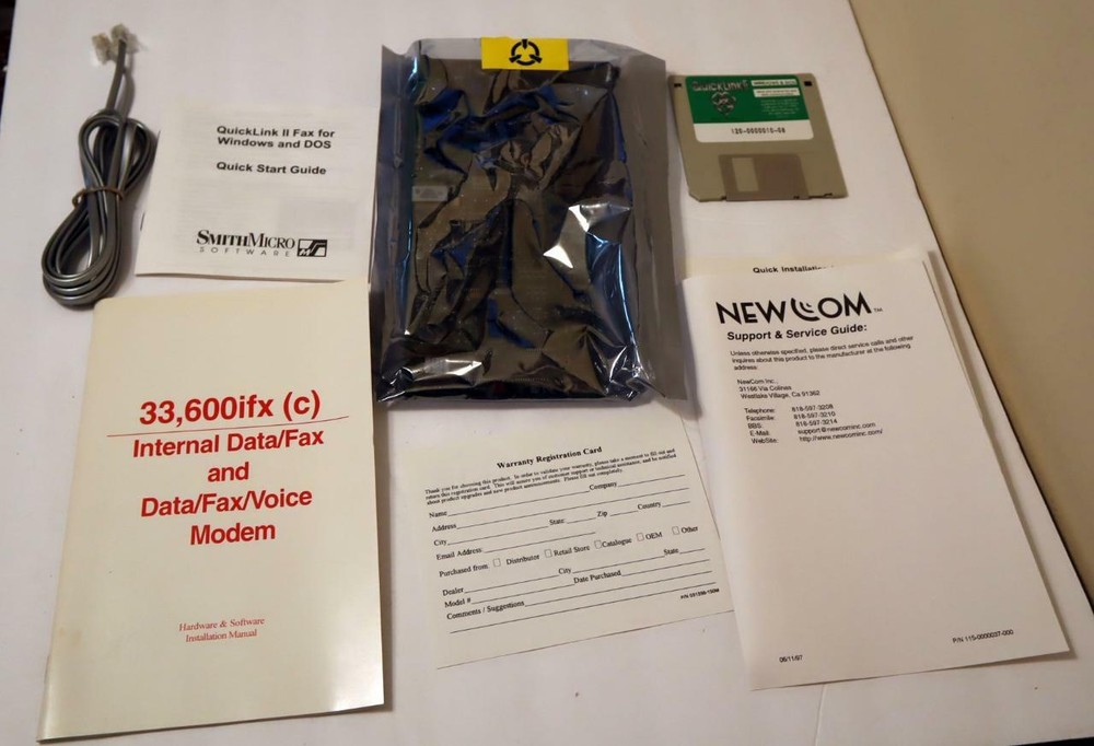 VINTAGE NEWCOM 33.6 INTERNAL DATA/FAX MODEM NEW OPEN BOX