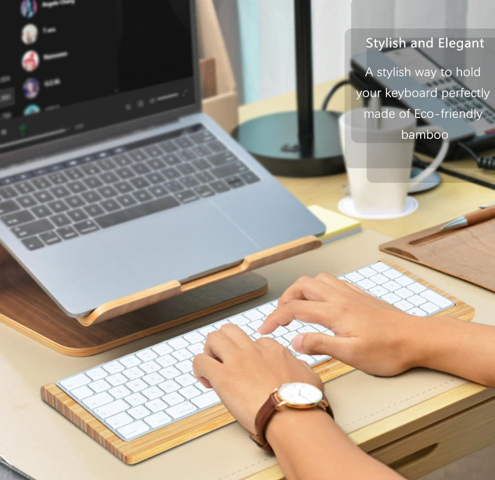 SAMDI Wood Keyboard Tray Holder Magic Keyboard with Numeric Keypad Custom