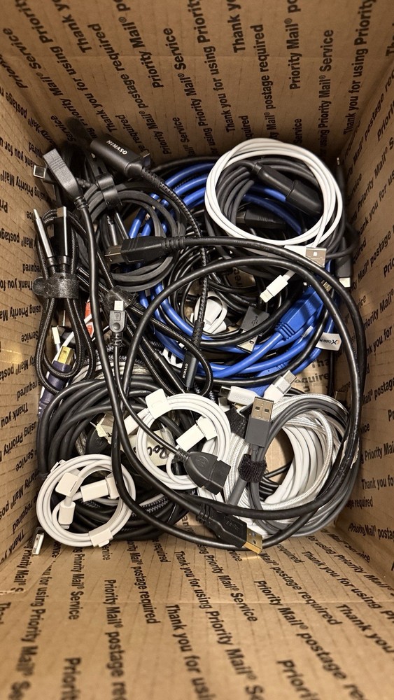 Box Of Assorted USB Cables (36) - UNTESTED