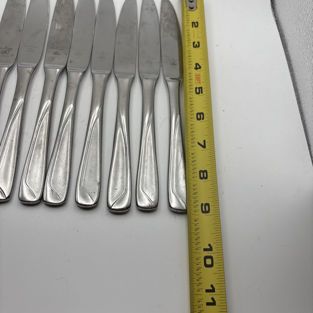 Pfaltzgraff Echo Stainless Dinner Knives Glossy Flatware 8Pc Set