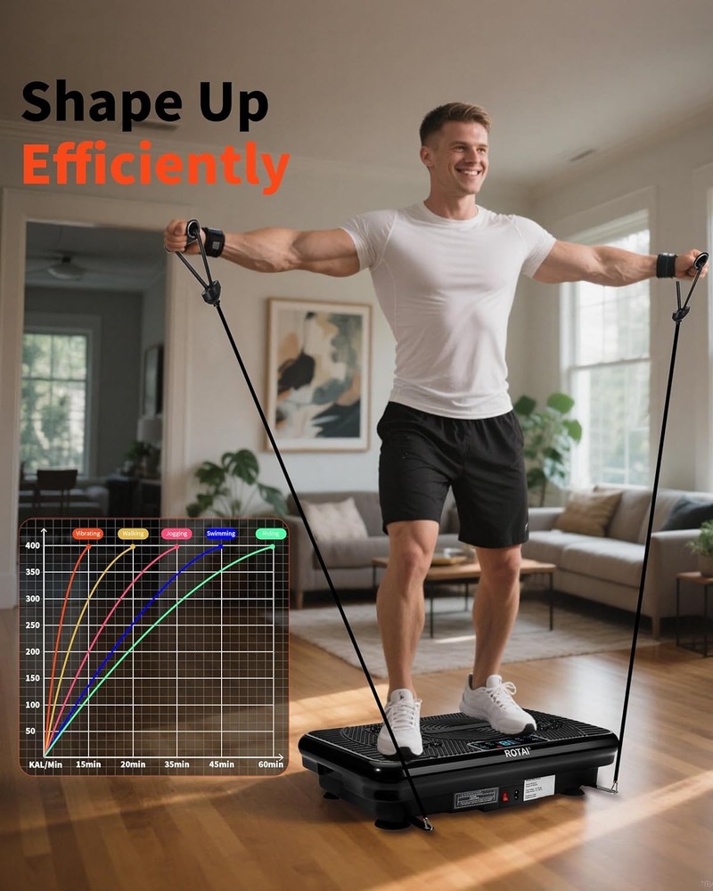 Vibration Plate Exercise Machine, for Lymphatic Bright Black