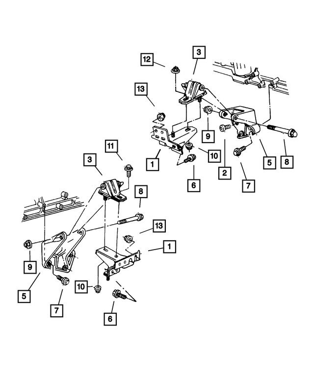 Genuine Mopar Engine Mount Bracket Left 52002607