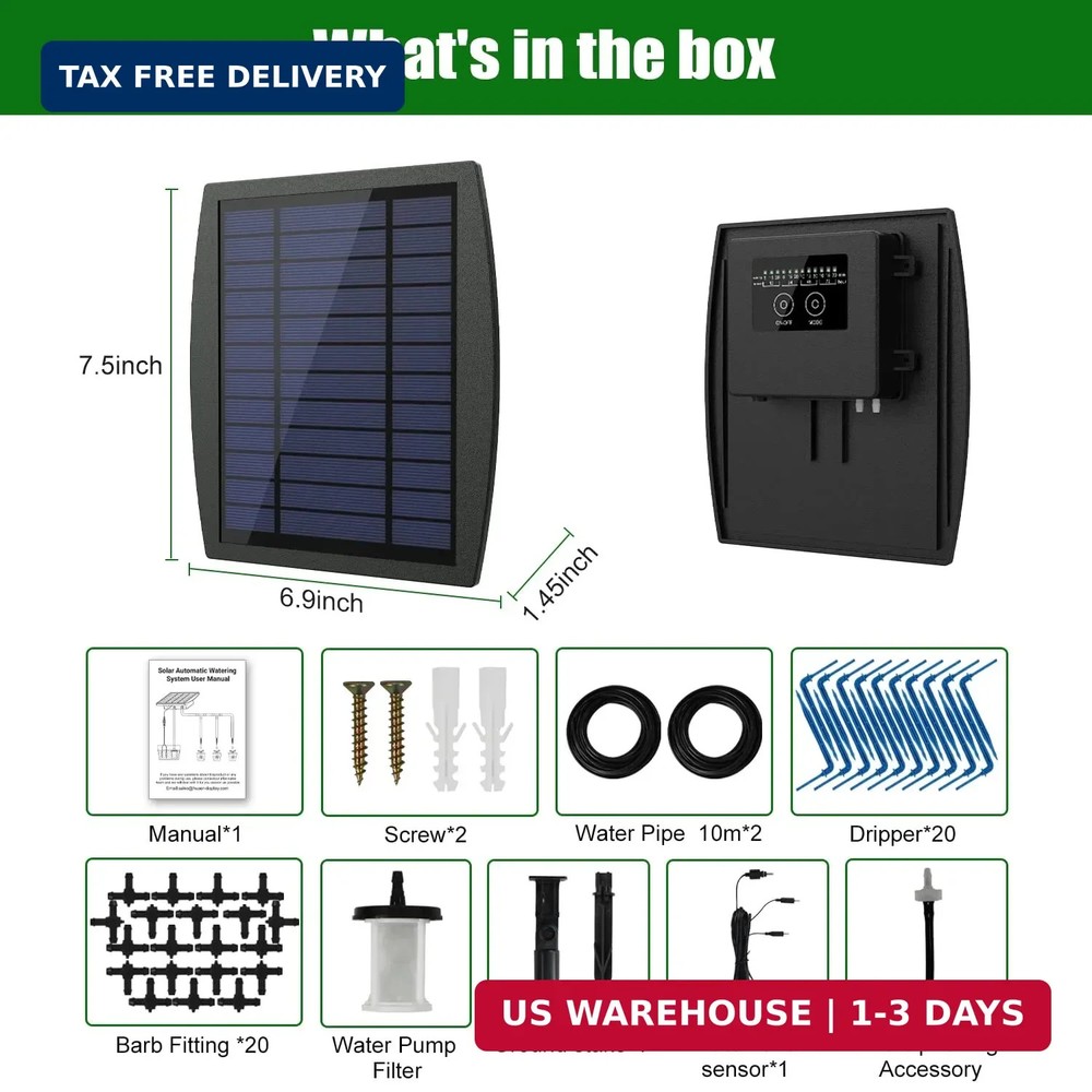 Solar Automatic Drip Irrigation Kit System, JIYANG Solar Powered Auto Easy DIY W