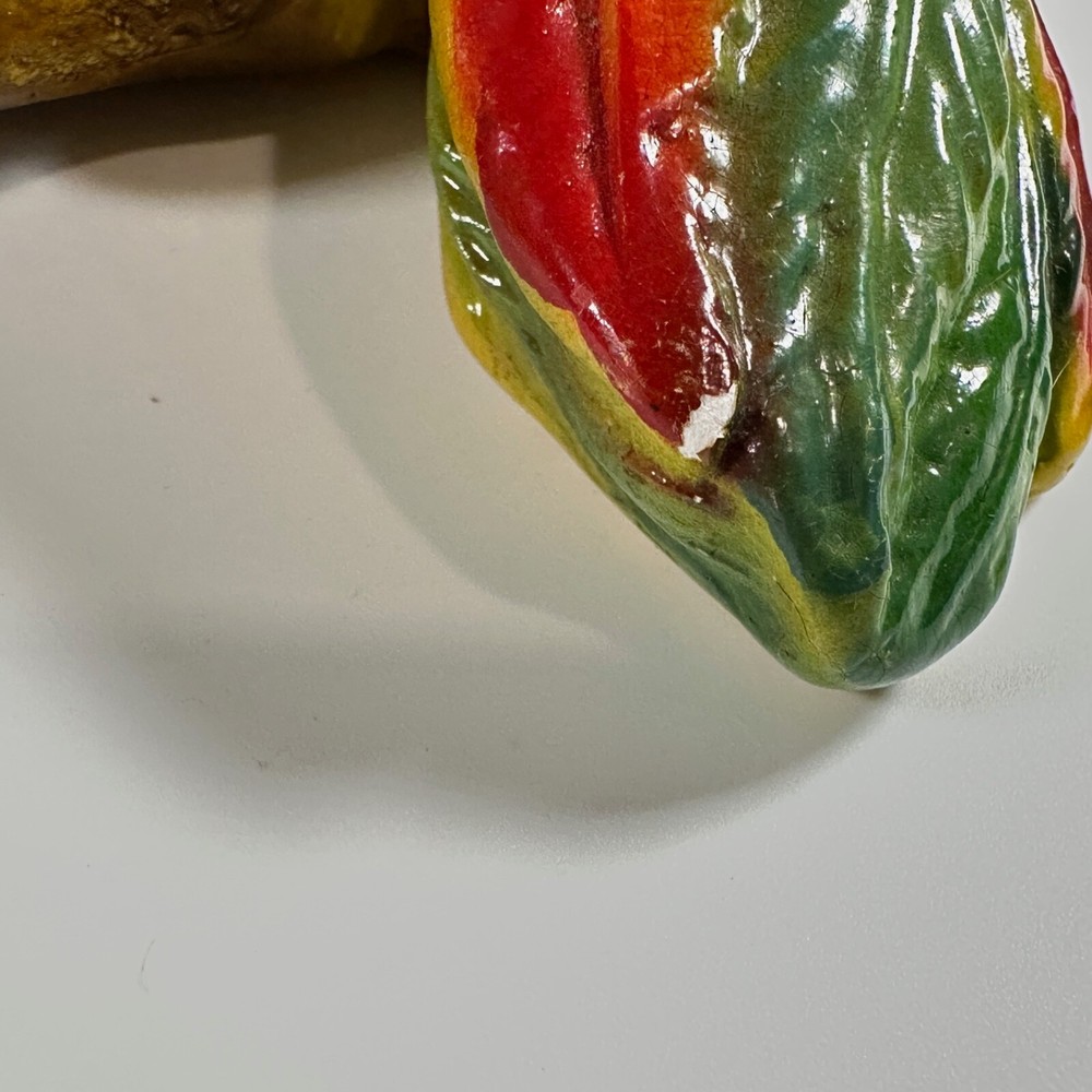 Mid-Century Chalkware Parrot Bird Wall Hanging
