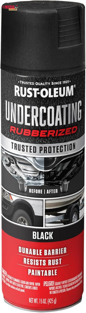 Rust-Oleum 248657 Rubberized Undercoating Spray, 15 Oz, Black