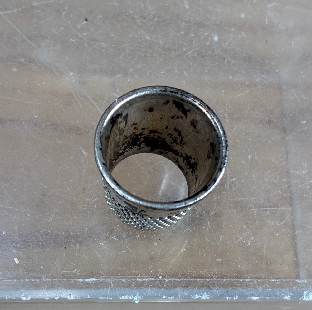 Antique Sterling Silver Open Top Tailor's THIMBLE sz 6