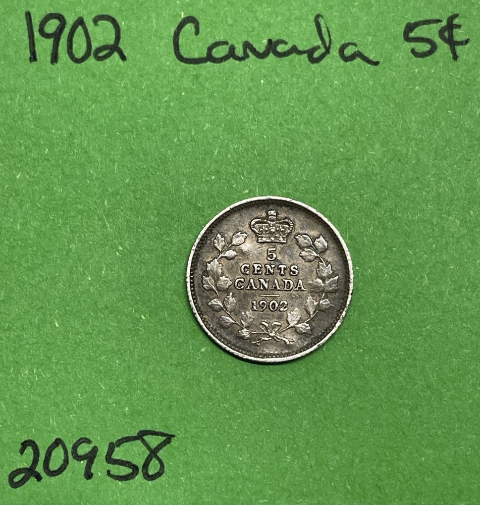1902 Canada 🇨🇦 5 Cents Silver Coin