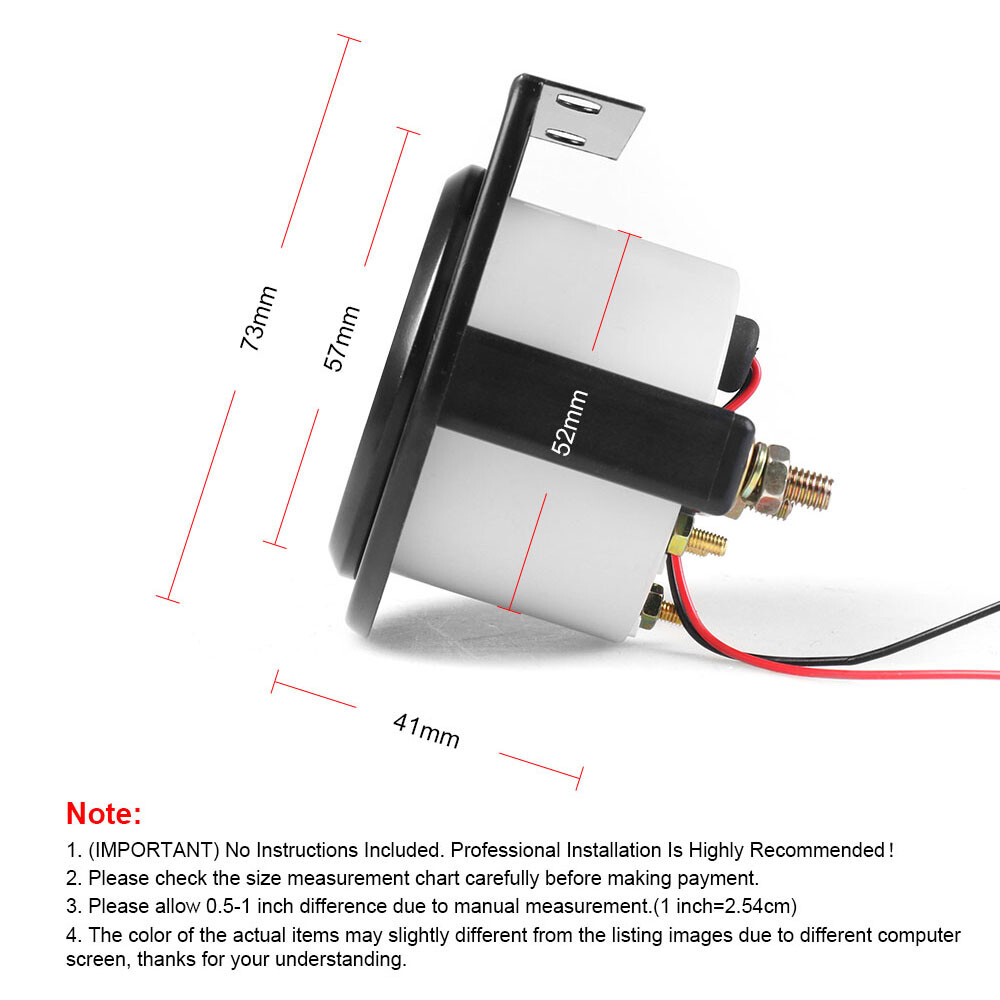 2'' 52mm Pointer Car Water Temp Temperature Gauge White light ℃ & ℉ with Sensor