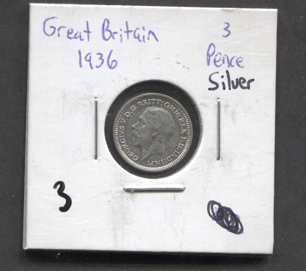 1936-Great Britain-3 Pense-Silver