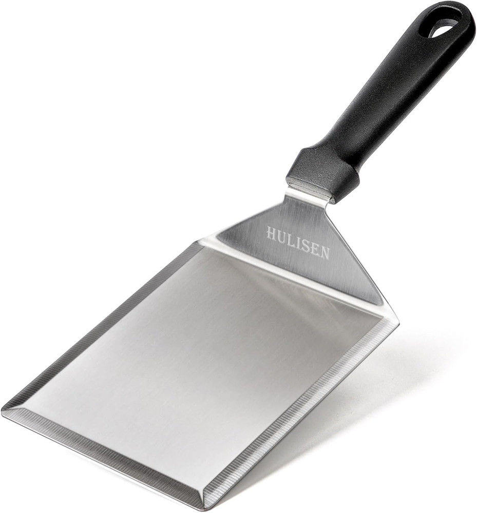 Large Stainless Steel Grill Spatula Turner Scraper Smashed Burger Griddle