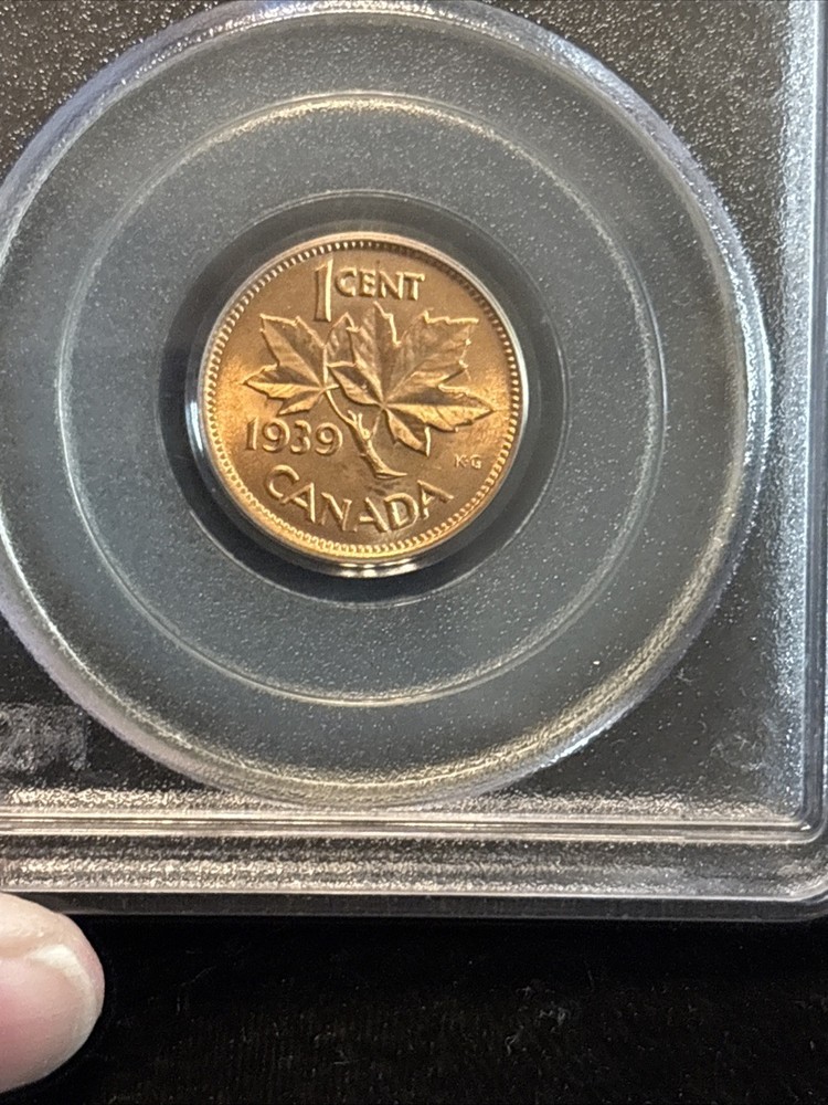 1939 Canada Penny Uncirculated Pcgs Ms64 Red Small Cent