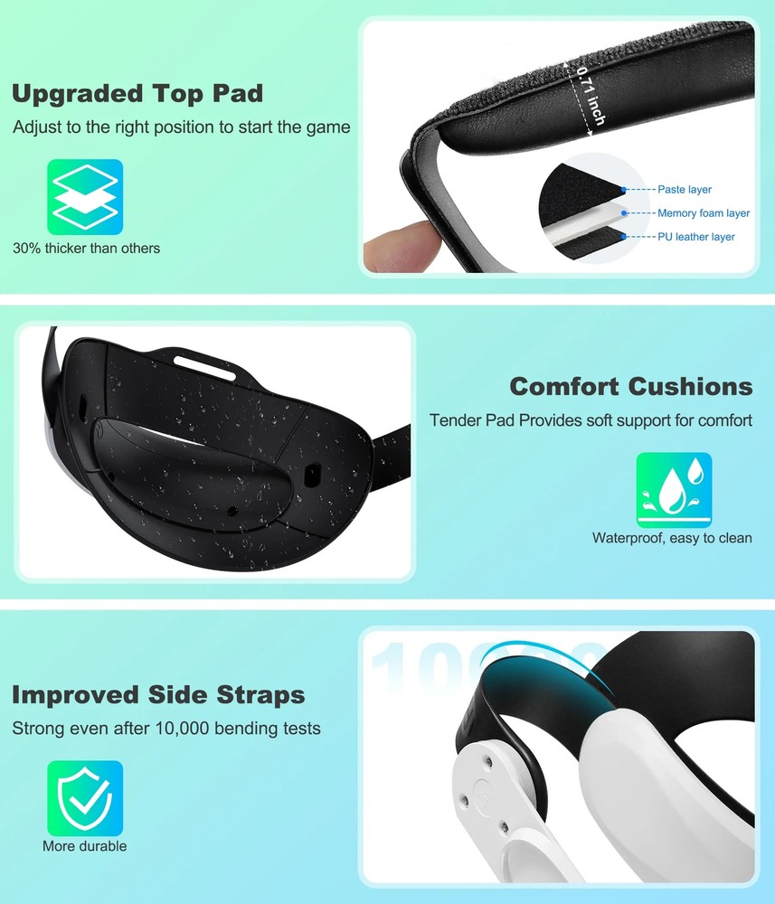 Adjustable Head Strap for Meta Quest 3s/3/2 Headstrap for VR Headset Accessories
