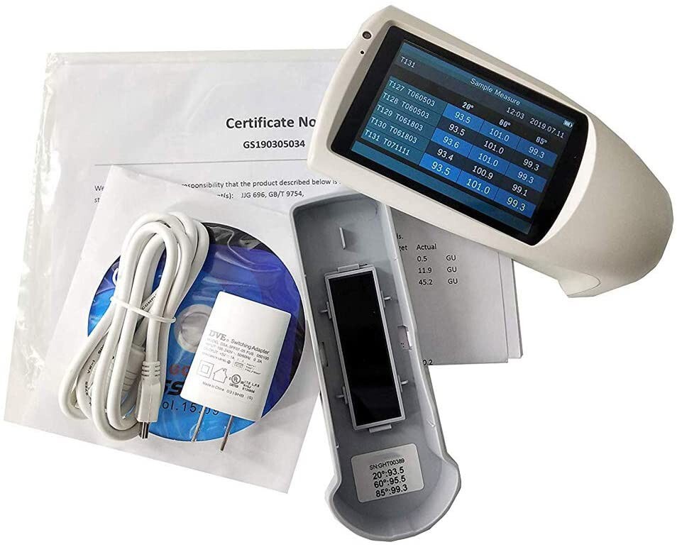 Three Angle Gloss Meter with Angle 20°/60°/85° 0-1000GU Interface USB/RS-232