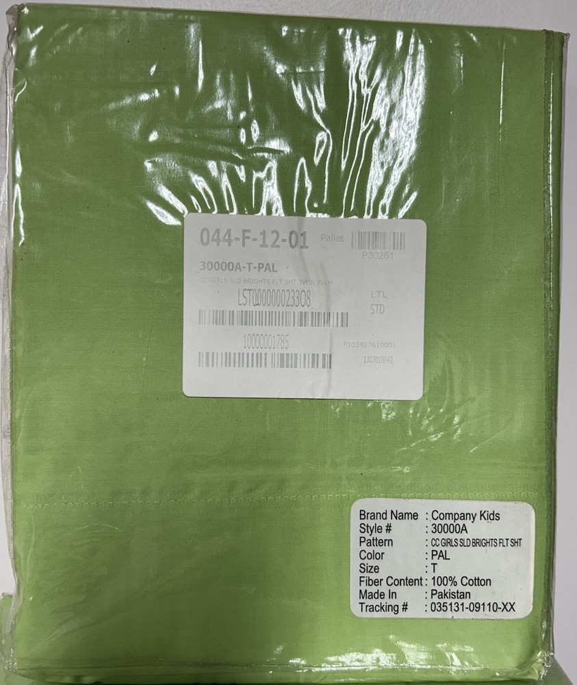 TheCompany Store Solid Sheets TWIN 100% Cotton Percale Palm Green