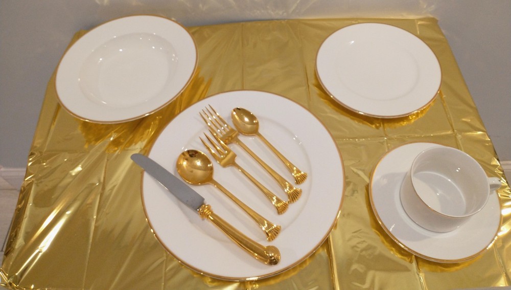 Collectible Wallace Silversmith Gold Plume Tableware