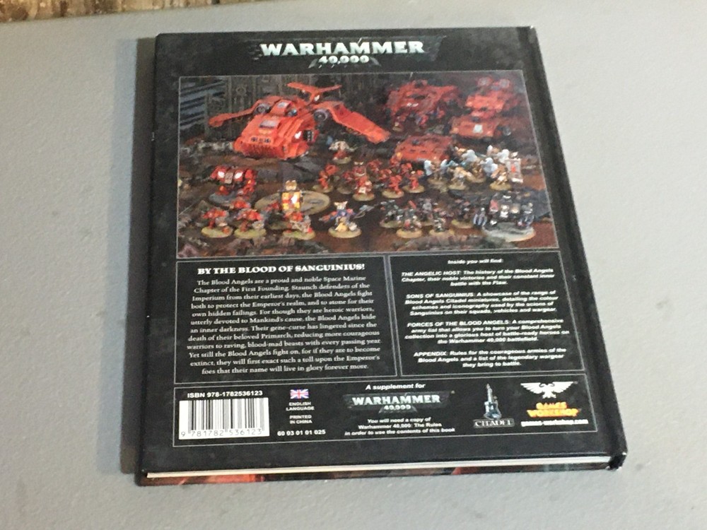BOOK WARHAMMER 40K CODEX BLOOD ANGELS HB USED HARDBACK