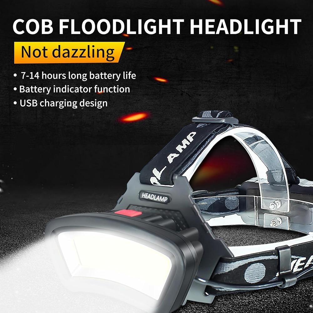 2X Waterproof Headlamp USB Rechargeable LED Head Torch Lamp Flashlight Camping
