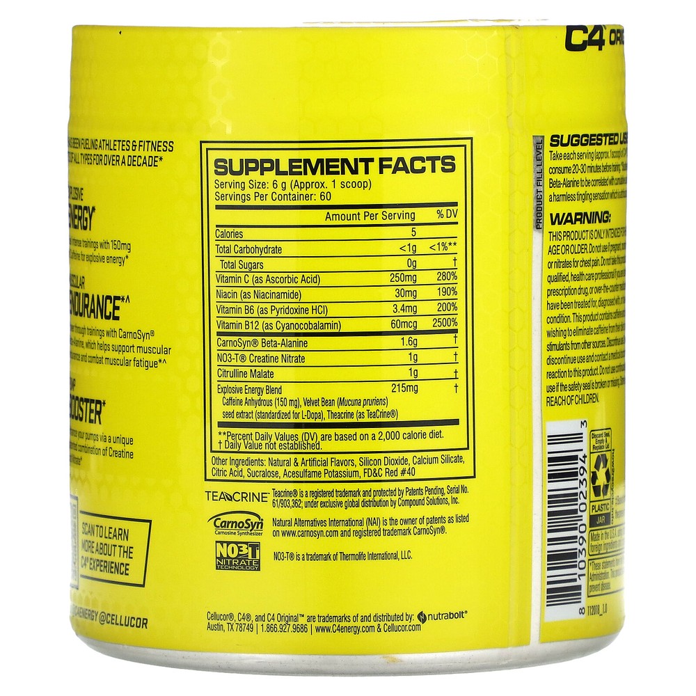 C4 Original, Pre-Workout, Fruit Punch, 12.7 oz (360 g)