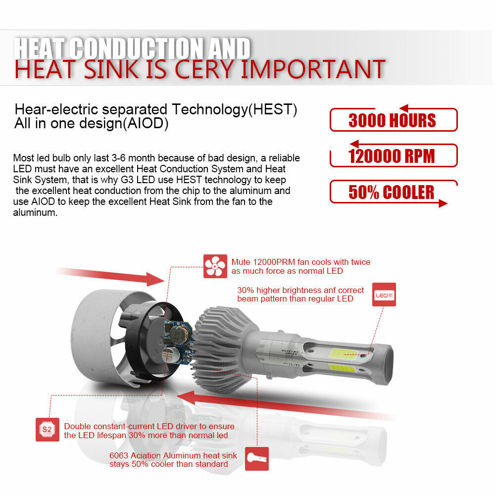 7 Inch led GLASS Headlight Round, ORIGINAL CLASSIC LOOK Conversion Chrome pair