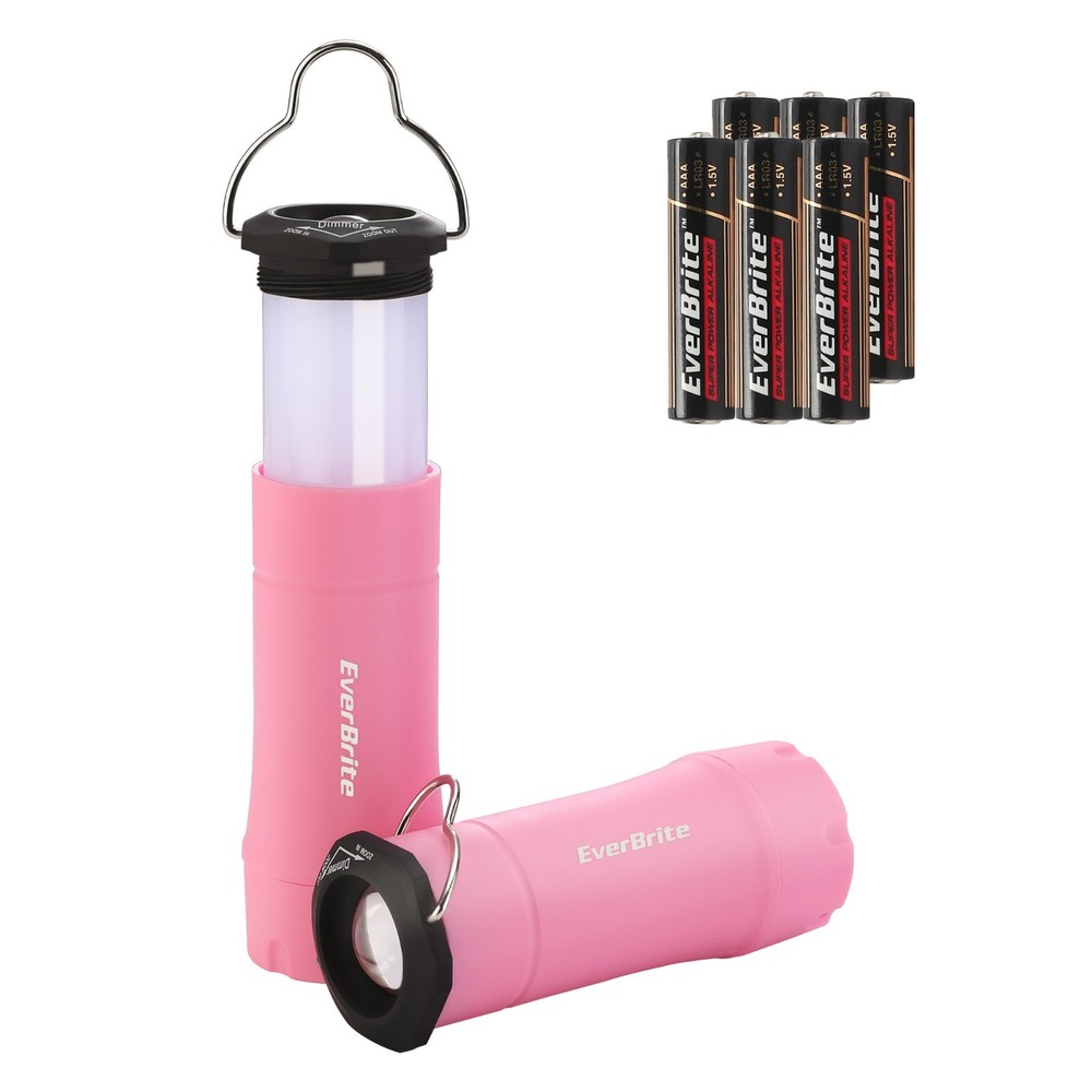 EverBrite 2-in-1 Portable LED Lantern Flashlight 3 Lighting Modes 2PC Mini Torch