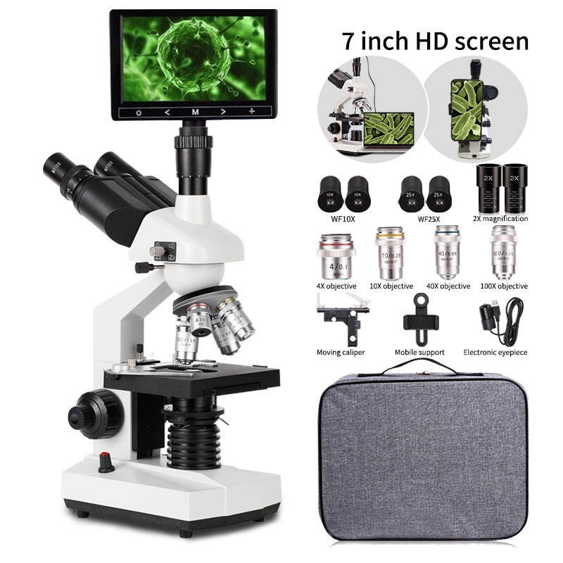 OMG M83E11 40 X -2500 X Trinocular LED Lab Compound Microscope with Double Layer