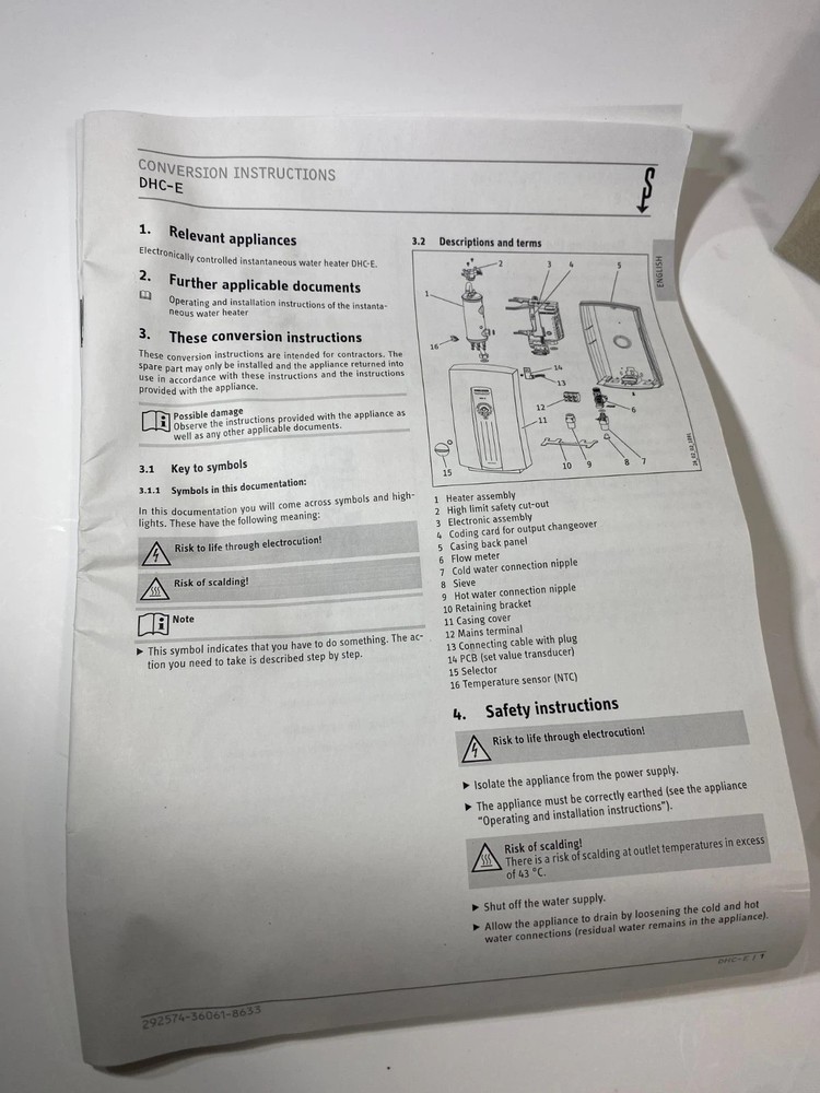 Stiebel Eltron Tempra Flow Sensor 286461 OEM Water Heater Replacement Part