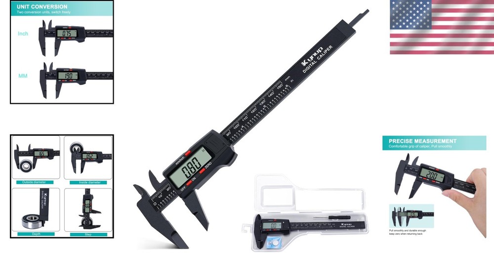 Advanced Digital Caliper 0-150mm with Lightweight Plastic Design & Batteries