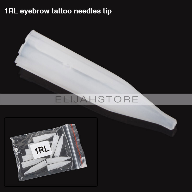 100pcs Sterilized Permanent Makeup Eyebrows Tattoo Needles Tips Supplies Plastic