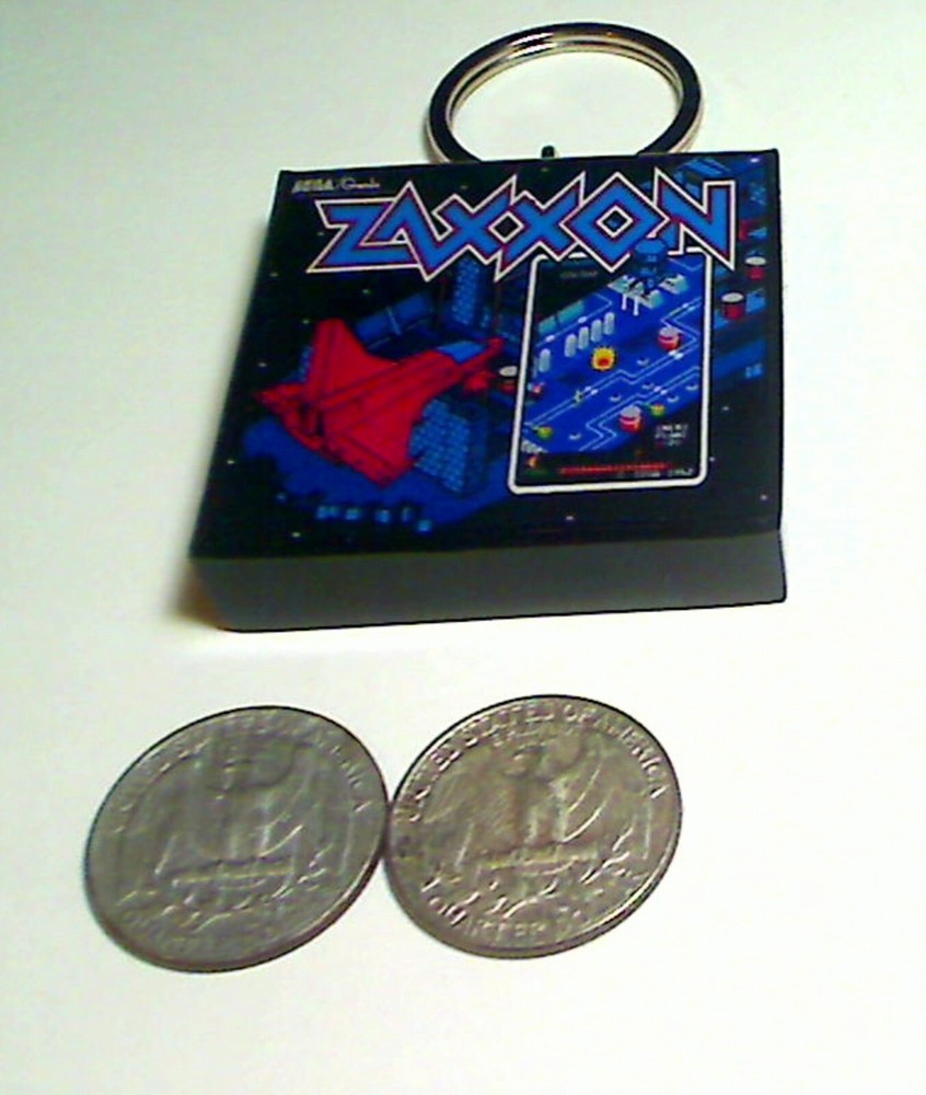 Zaxxon Arcade Coin Door accessory Keychain