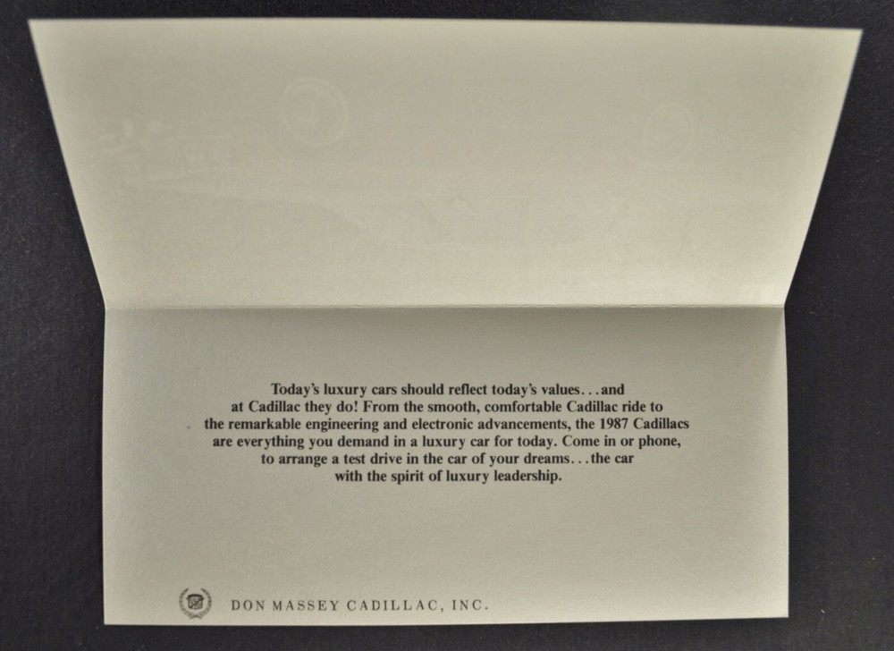 1987 Cadillac Brougham d'Elegance Invitation Brochure Folder Excellent Original