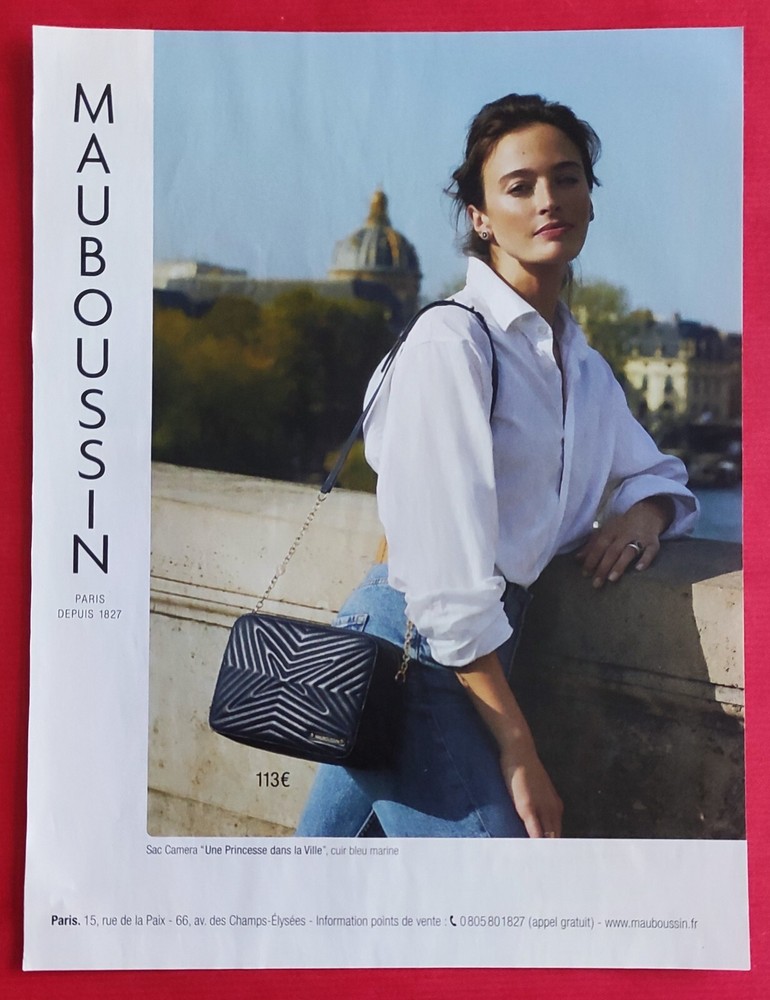 PRESS AD leather goods bag CAMERA by MAUBOUSSIN Paris