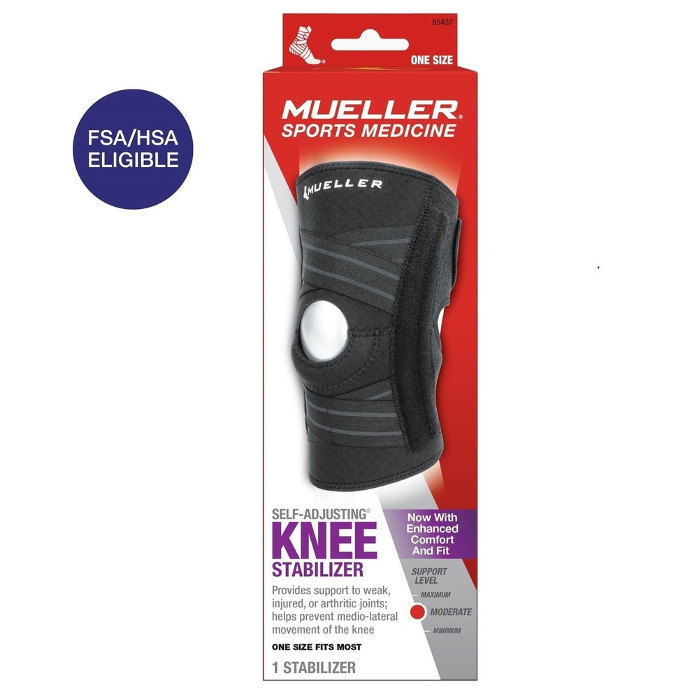 Mueller Adjustable Hinge Knee Brace Support Stabilizer Patella Open Design