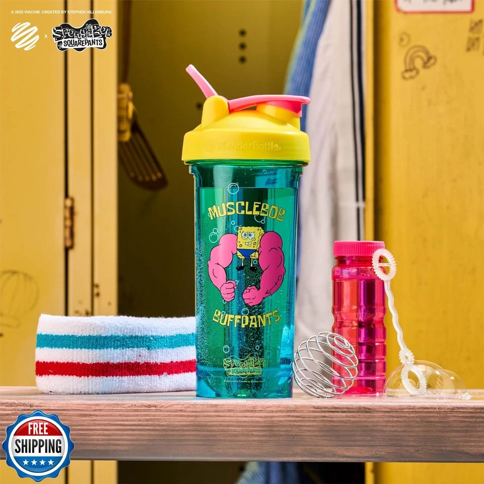 Spongebob Shaker Bottle Pro Series Perfect for Prot
