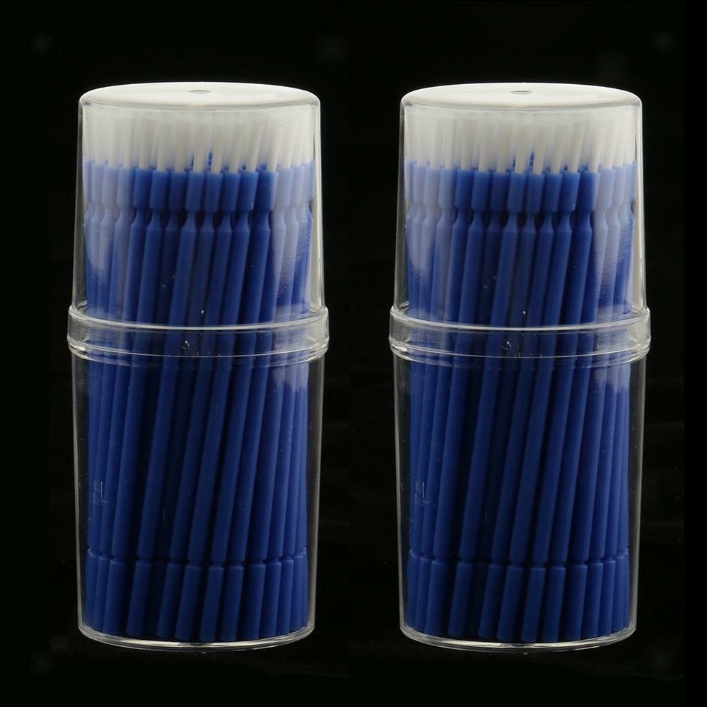 200x Blue Dental Disposable Micro Applicator Long Shank Brush Composite Material