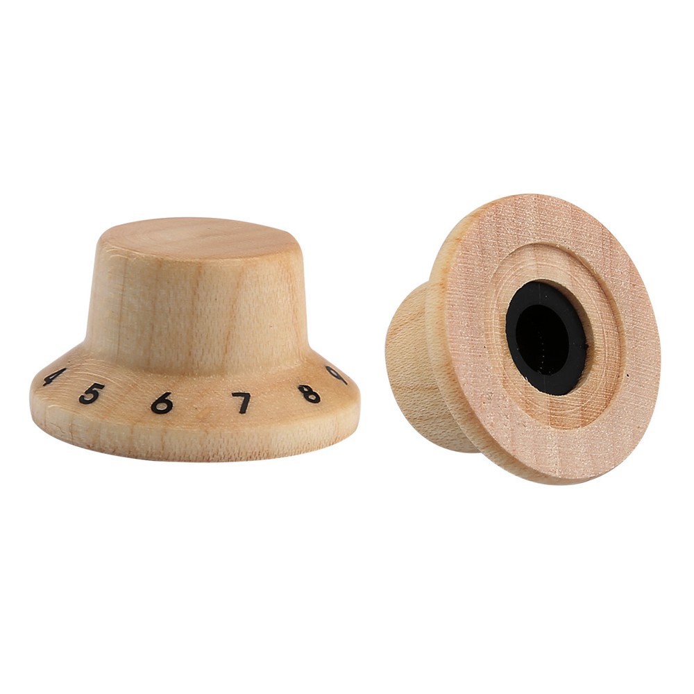 KAISH 4pcs Maple Wooden Knobs ST LP Style Bell Knobs Guitar Bass Top Hat Knob
