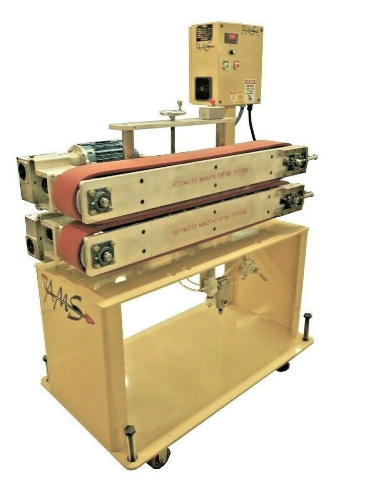 AMS Plastic Extrusion Puller 6" x 48" 2-Post Pneumatic Cylinder Open/Close, NEW