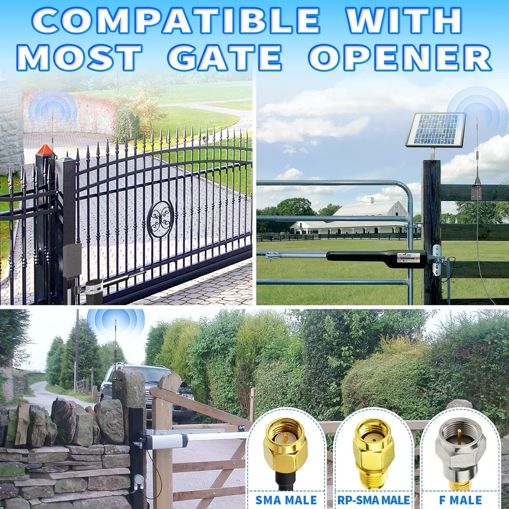 433MHz Antenna for Automatic Gate Openers - High Gain, Easy Install, Waterproof