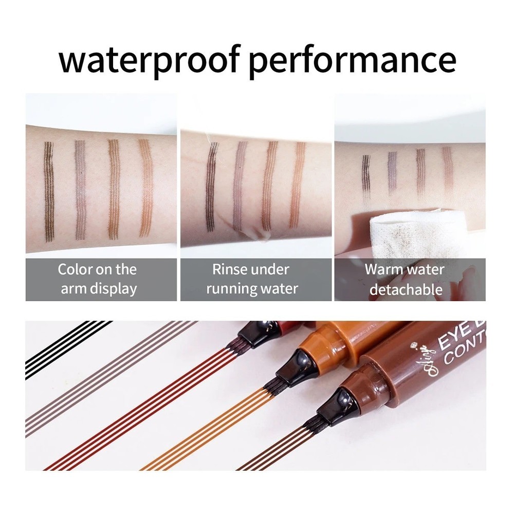 5PCS Microblading Brow Pen 3D Fork Tip Waterproof Eyebrow Tattoo Set