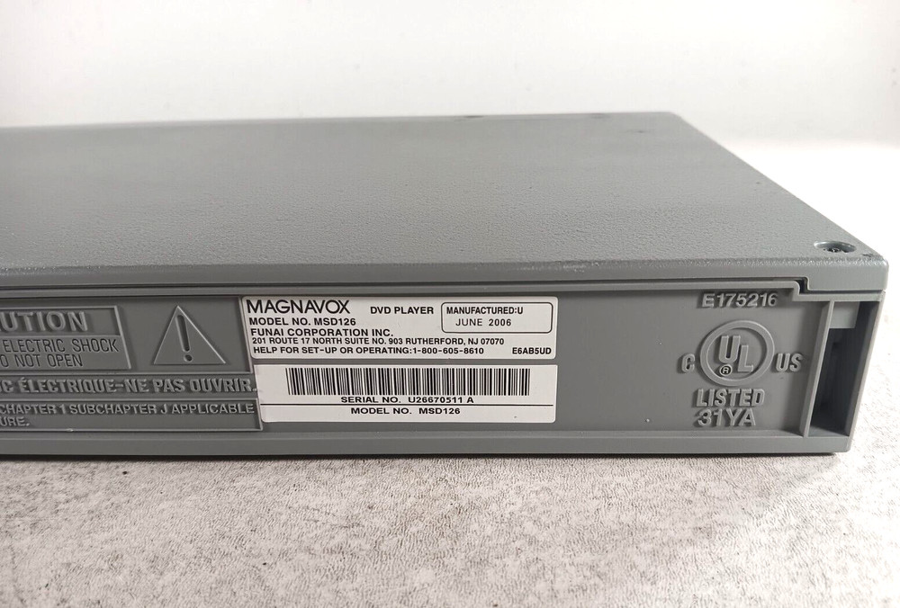Magnavox DVD Player MSD126 No Remote Control
